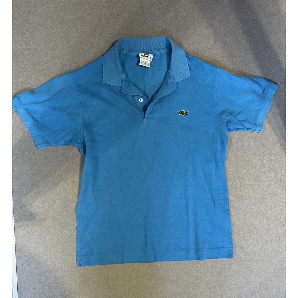 Lacoste Polo Shirt Size 3 Blue Short Sleeve Croc Logo El Salvador France Design